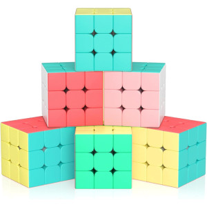 Vdealen 3X3X3 Speed Cube Set 6 Pack Speed Cube Bulk Magic Cube Set School Classroom Prize For Students Birthday Party Favors S