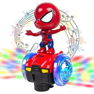 Duemzeto Dancing Robot Toys Car 360 Spin Interactive Electric Car Toys With Colorful Flashing Lights Music Avoid Obstacles