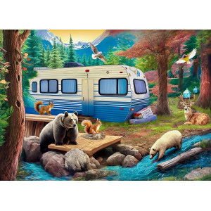 300 Pieces Jigsaw Puzzles For Adults Puzzles For Kids Ages 68 810 1012 Large Piece Puzzles For Seniors Forest Bear Adve