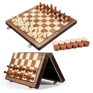 15 Chess Sets Wooden Chess Board With Magnetic Pieces2 Extra Queenscheckers Board Game Gift Idea For Adults And Kids