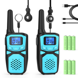 Walkie Talkies For Kids Rechargeable 2 Pack Long Range Walkietalkie For Small 2 Way Radio Handsfree Outdoor Camping Hiking T