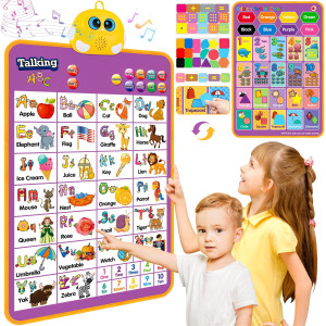 Alphabet Wall Chart Talking Abc Music Poster Kids Learning Toys For Toddlers 24 Interactive Educational Toddler Montessori