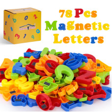 Lovestown 78Pcs Magnetic Letters Numbers Alphabet Abc 123 Fridge Magnets Plastic Educational Toy Set For Preschool Learning Spe