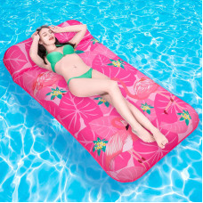 Ivenrxiu Pool Floats Adult 74 X 37 Oversized Inflatable Pool Floats Tanning Pool With Headrest Fabric Covered Pool Lounger