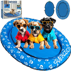 Vercico New Dog Pool Float Dog Floats For Pool Dog Float Raft For Small Medium Large Dogs Puncture Proof Covering Dog Pool Toys