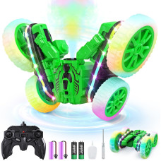 Jimdella Remote Control Car Rc Cars With Sides Light And Headlights 360Rotating 4Wd Spray Rc Stunt Car 24Ghz All Terrain Toy Ca