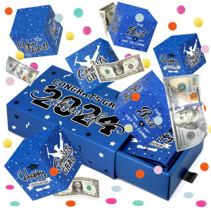 2024 Graduation Surprise Gift Box Explosion For Money 8 Pcs Grad Money Gift Box With Confetti Cash Gift Idea For Grad Pop