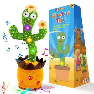 Ayeboovi Dancing Talking Cactus Toy Singing Repeating Cactus Funny Dancing Talking Cactus Repeating Toys For Kids Adjust Vol