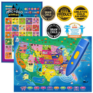 Bilingual Interactive For Kids Talking Usa Map Alphabet Poster For Toddlers Learning And Educational Toys Talking Educational Ch