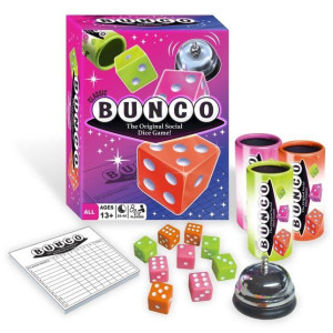 Continuum Games Retro Bunco Game Kit Party Box For Ladies Night 212 Players 3 Sets Of Bunco Dice Bell And Score Pad For Game