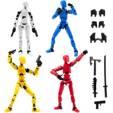 Gmajdar 4Pcs Assembled Titan T13 Action Figures Set Robot Action Figure Fidget Toys For Boys Lucky Dummy Nova N13 Anime Figure