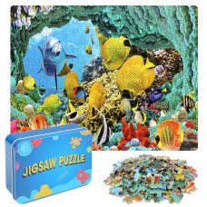 Lelemon 100 Pieces Underwater World Jigsaw Puzzles For Kids Ages 48 Year Old Dolphins Fishes Jigsaw Puzzle For Children Boys Gi