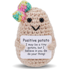 Jelutar Mini Funny Positive Potato 3 Inch Knitted Doll With Positive Card For Cheer Up Gifts And Party Decorations Cute Positi