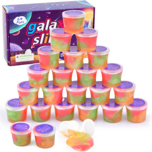 24 Pack Galaxy Slime Kit Diy Stress Relief Toys Soft Stretchy Nonsticky For Kids Girls And Boys Ideas Party Favors Birthd