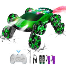 Terucle 8Wd Remote Control Car 24Ghz Rc Cars With Spray Cool Light Kids Toys Electroplating Process Transform Drift Climbin