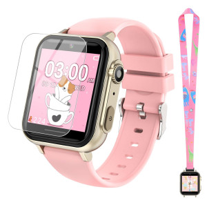 Cjc Smart Watch For Kids Gift For Girls Ages 412 Includes Screen Protector 30 Games 140 Learning Cards Hd Touch Screen C