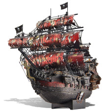 Piececool 3D Metal Puzzles For Adults Red Queen Annes Revenge Pirate Ship Model Kits 3D Watercraft Model Building Kit Diy Cr