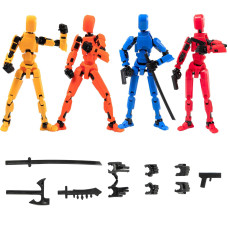 4Pack Assembled Titan T13 Action Figures Set Lucky Dummy Nova 13 Action Figure Robot Anime Stick Figures Fidget Toys For Boys