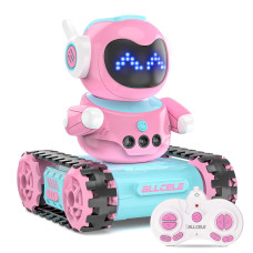 Allcele Kid Robot Led Rc Robot Toys Rc Robot For Girls With Walkie Talkie Programming Music Demo And Led Function Remote C