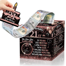 21St Birthday Money Pull Box Birthday Gifts For Women Black Pink Happy Birthday Money Box Back In 2003 Money Gift Boxes For C