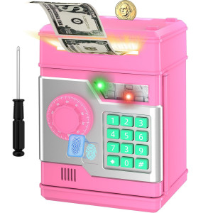 Nafeiv Piggy Bank Automatic Electronic Piggy Bank For Kids Boys Girls With Password And Fingerprint Unlocking Simulation Money