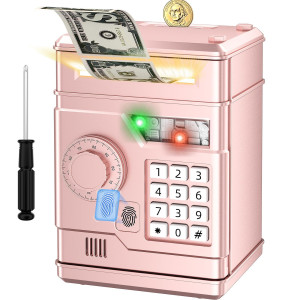 Nafeiv Piggy Bank Automatic Electronic Piggy Bank For Kids Boys Girls With Password And Fingerprint Unlocking Simulation Money