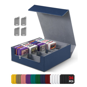 Uaono Card Storage Box For Trading Cards 2400 Mtg Commander Deck Box With 24Pcs Colorful Divider Card Case Fits For Magic Tcg