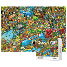 Jigsaw Puzzles For Adults 1000 Pieces Ocean Park Puzzle Cartoon Painting Challenging Puzzles For Family Activity Game Nights G