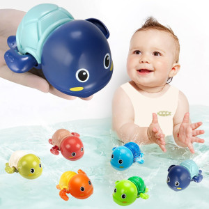 Baby Bath Toys 6 Pcs Swimming Turtles Bath Toys For Toddler 13 Wind Up Bath Toys For 1 Year Old Boy Girl Preschool Toddler P