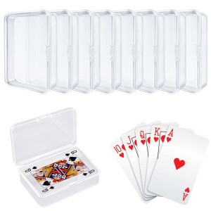 Iokuki 8 Pcs Blank Playing Card Case Clear Card Deck Box Plastic Playing Game Card Storage Box Holder For Bank Card Business