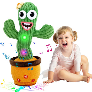 Ayeboovi Dancing Talking Cactus Toy For Boys And Girls Adjustable Volume Singing Mimicking Cactus With Recording Repeating Funct